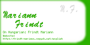 mariann frindt business card